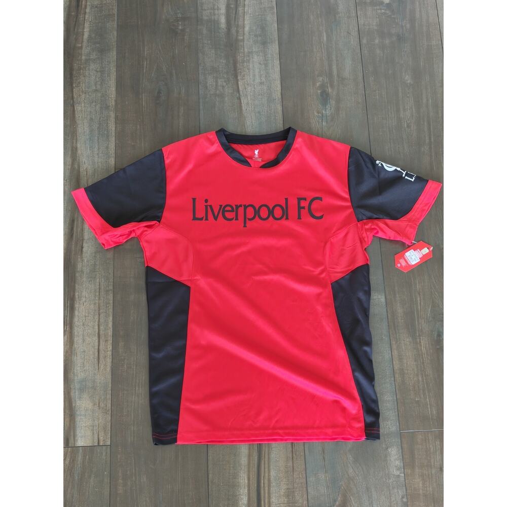 Liverpool FC Men’s M Red Black Soccer Jersey Shirt Official LFC Football Fan Tee